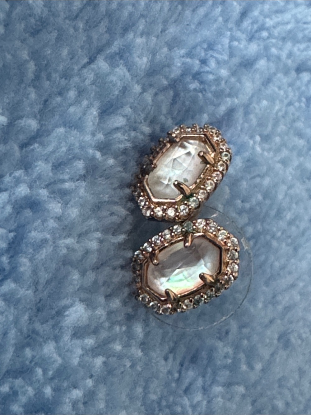 Kendra Scott Rose Gold Iridescent Halo Stud Earrings